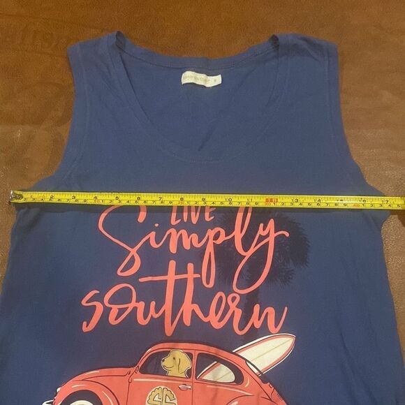 Simply Southern Graphic Navy Muscle Tank Top Size Small NWOT - Picture 4 of 8